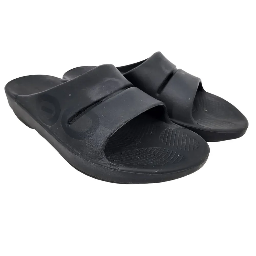 Oofas OOAH Black Slide Unisex Recovery Slip On Sandals Size 11 Woman's Size 13